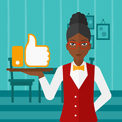 Image showing Waitress with like button.