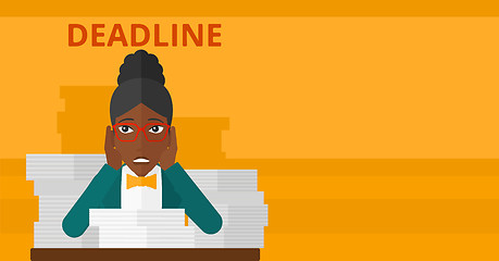 Image showing Woman having problem with deadline.