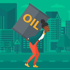 Image showing Woman with oil can.