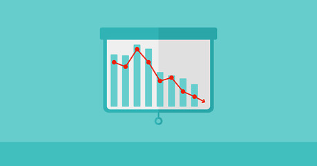 Image showing Background of projector roller screen with decreasing chart.