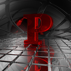 Image showing p in futuristic space