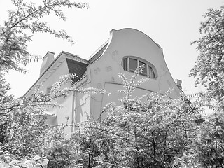 Image showing Black and white Glueckert House in Darmstadt