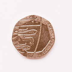 Image showing  UK 20 pence coin vintage