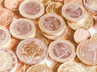 Image showing  Euro coins vintage