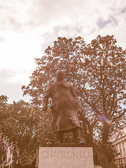 Image showing Retro looking Churchill statue in London