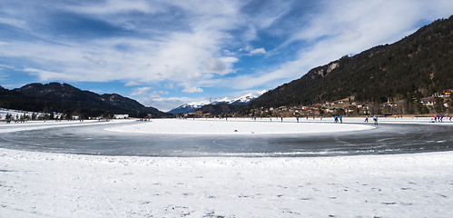 Image showing The skaters and the ice