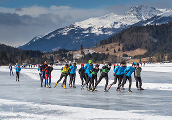 Image showing A group of skaters