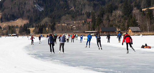 Image showing People skating on the ice in Austria