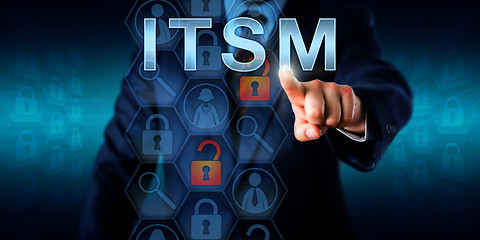 Image showing Business Customer Pressing ITSM 