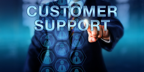 Image showing Businessman Touching CUSTOMER SUPPORT