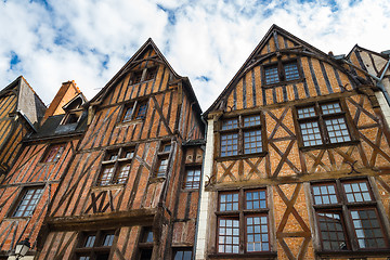 Image showing Facades of half-timbered houses in Tours, France