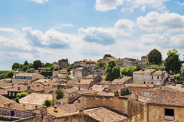 Image showing View over picturesque rooftops of Saint-Emilion, France