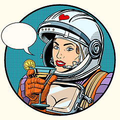 Image showing love woman cosmonaut cocktail
