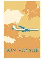 Image showing Retro airplane Bon voyage