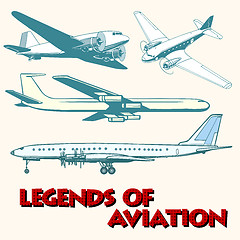 Image showing Set of abstract retro planes