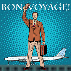 Image showing Bon voyage businessman passenger airport