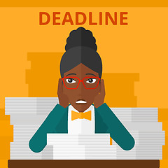 Image showing Woman having problem with deadline.