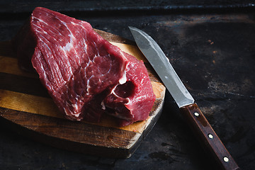 Image showing fresh meat beef on dark background