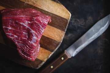 Image showing fresh meat beef on dark background