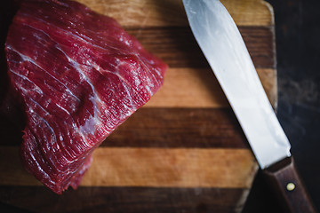 Image showing fresh meat beef on dark background