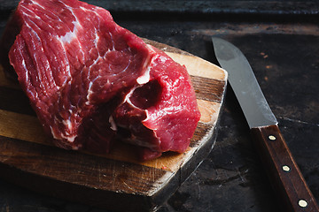 Image showing fresh meat beef on dark background