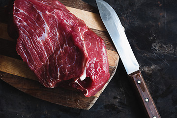 Image showing fresh meat beef on dark background