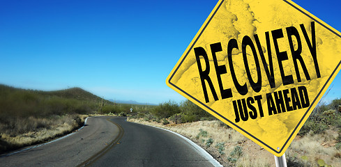 Image showing Recovery Just Ahead sign  