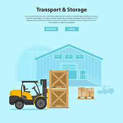 Image showing Forklift and Warehouse