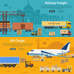 Image showing Railway Freight and Air Cargo