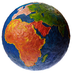 Image showing Plasticine globe isolated on white.