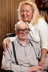 Image showing Happy seniors couple in love at home.