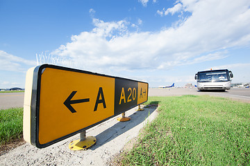 Image showing Road sign in the airport