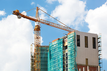 Image showing Crane and construction site.