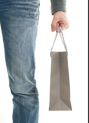 Image showing Shopping man, gift bag