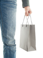 Image showing Shopping man, gift bag