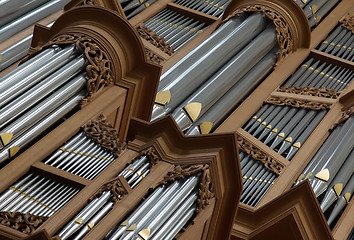 Image showing Old large pipe organ