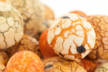 Image showing Japanese sweets beans (nuts) with colored sugar coat,