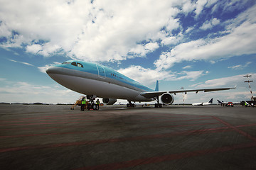 Image showing Airplane stands at the airfield