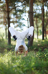 Image showing Asana pose in the forest