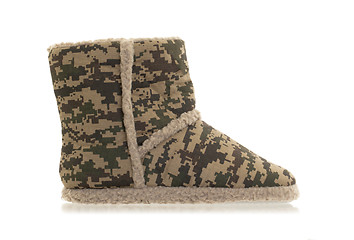 Image showing Warm slipper with camouflage print