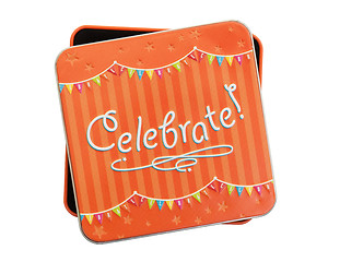 Image showing Small gift: Celebration box isolated