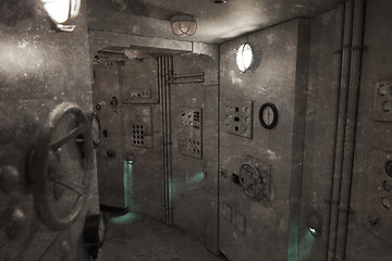 Image showing Vintage photo - The inside of a submarine