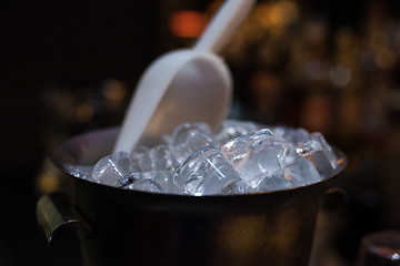 Image showing Ice bucket with ice cubes