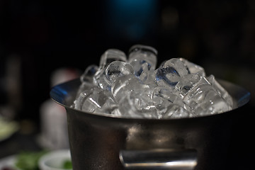 Image showing Ice bucket with ice cubes