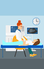 Image showing Patient under ultrasound examination.