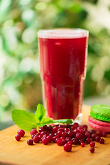 Image showing fruit drink with cranberries