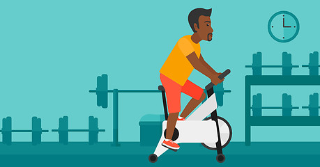 Image showing Man doing cycling exercise.