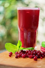 Image showing fruit drink with cranberries