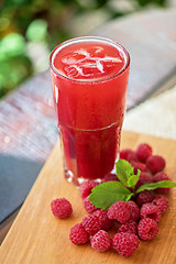 Image showing fruit drink with raspberries