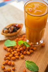 Image showing fruit drink with sea buckthorn